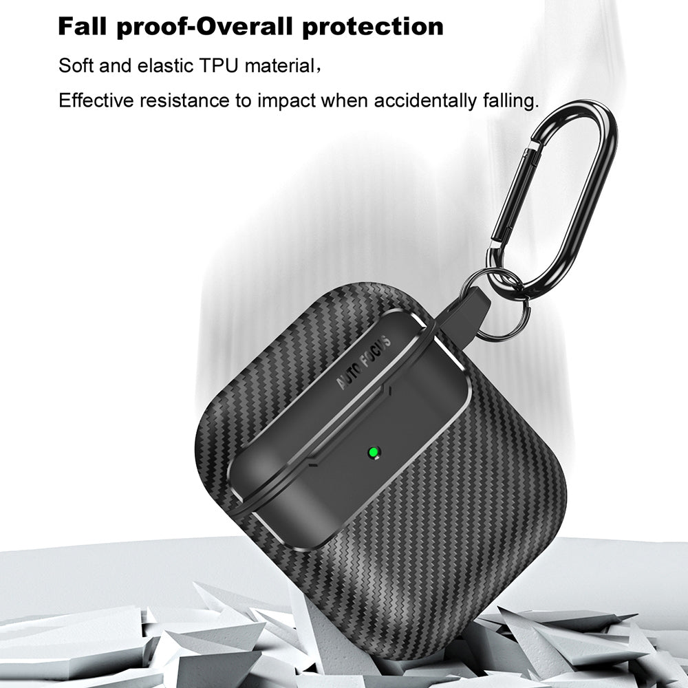 Techsuit - CarbonFiber - for AirPods 1 / 2 - Black