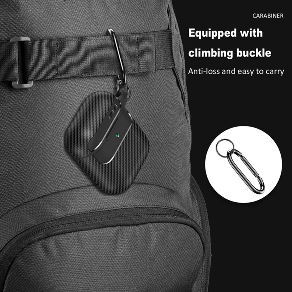 Techsuit - CarbonFiber - for AirPods 1 / 2 - Black