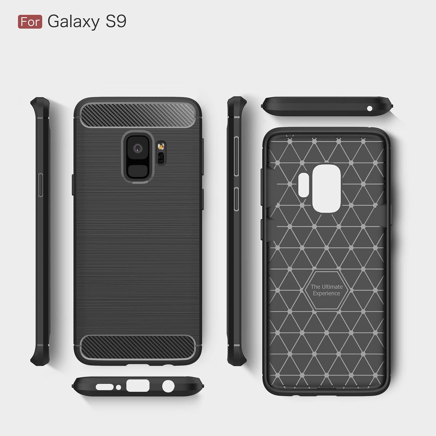 Techsuit - Carbon Silicone - Galaxy S9 - Black
