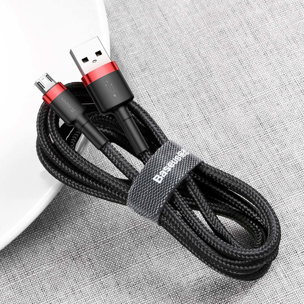 Baseus - Data Cable Cafule (CAMKLF-C91) - USB to Micro-USB, 1.5A, 2m - Red Black