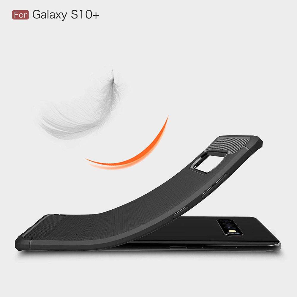 Techsuit - Carbon Silicone - Galaxy S10 Plus - Black