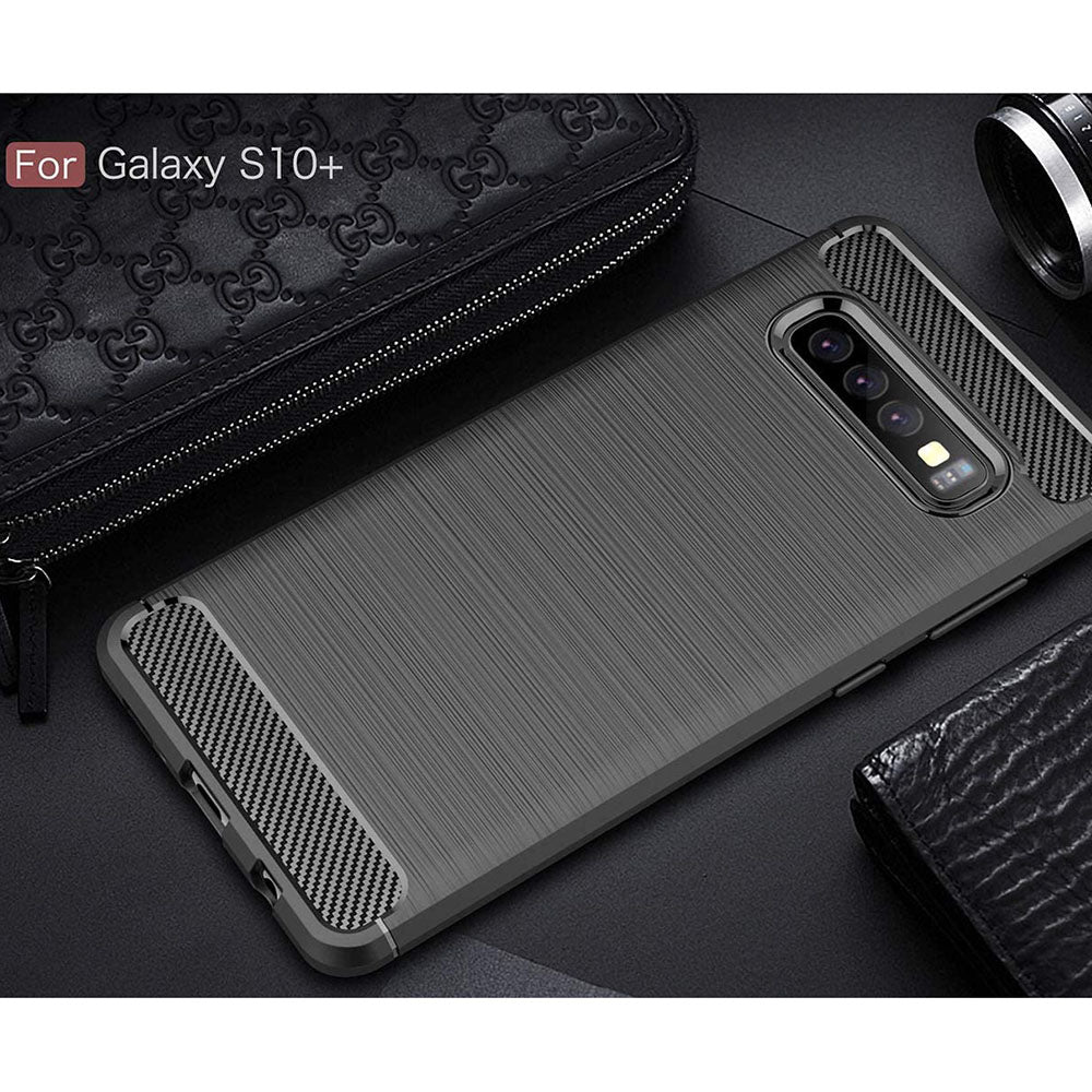 Techsuit - Carbon Silicone - Galaxy S10 Plus - Black