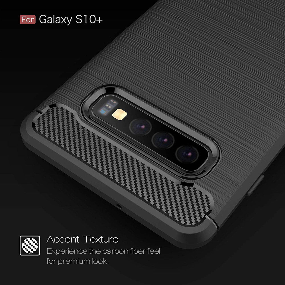 Techsuit - Carbon Silicone - Galaxy S10 Plus - Black