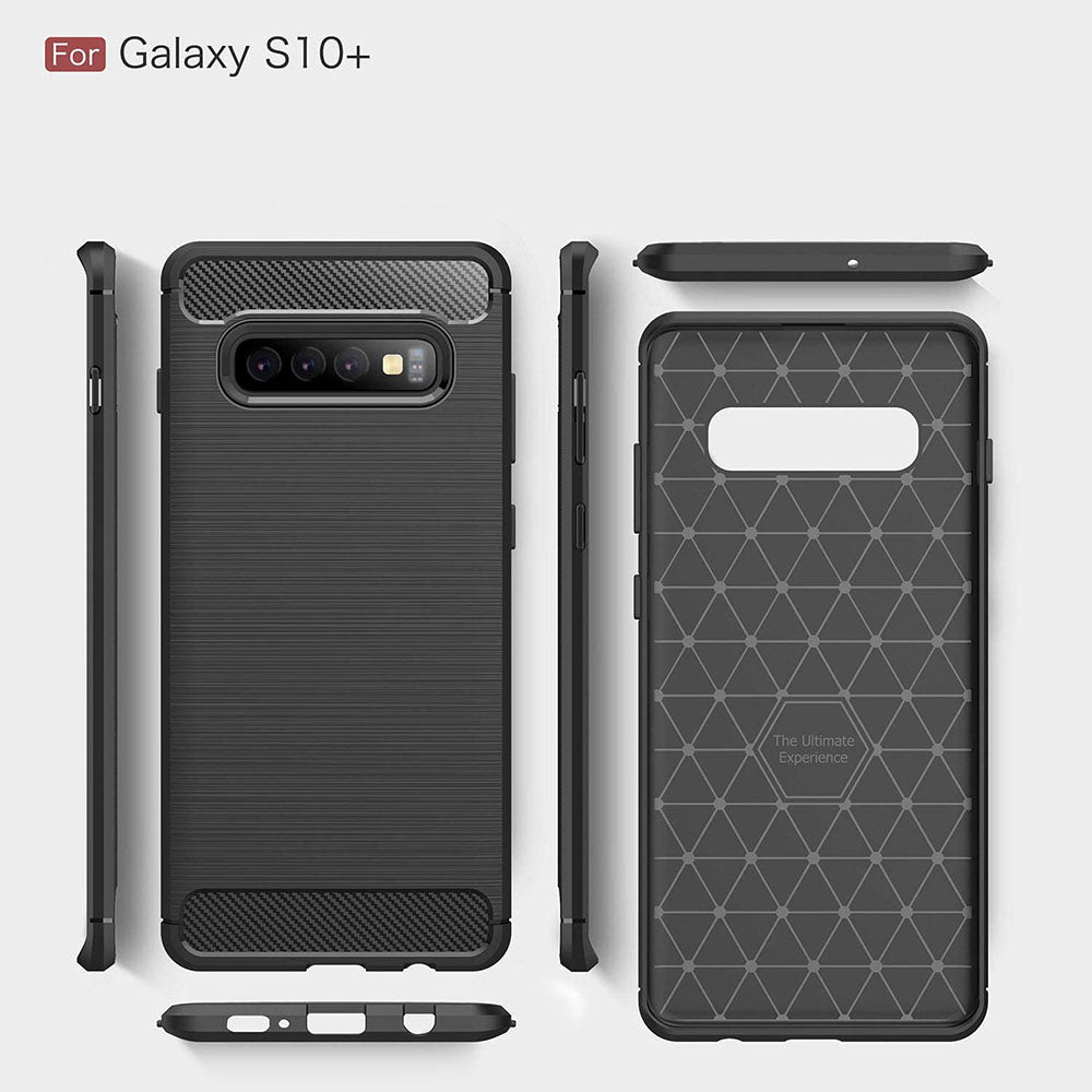 Techsuit - Carbon Silicone - Galaxy S10 Plus - Black
