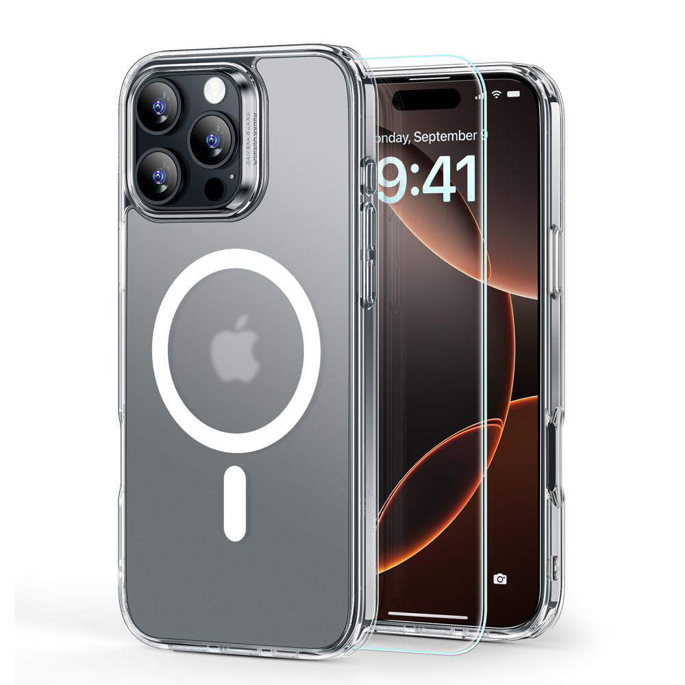 ESR - Classic Hybrid HaloLock [Included Screen Protector] - iPhone 16 Pro Max - Frosted Clear