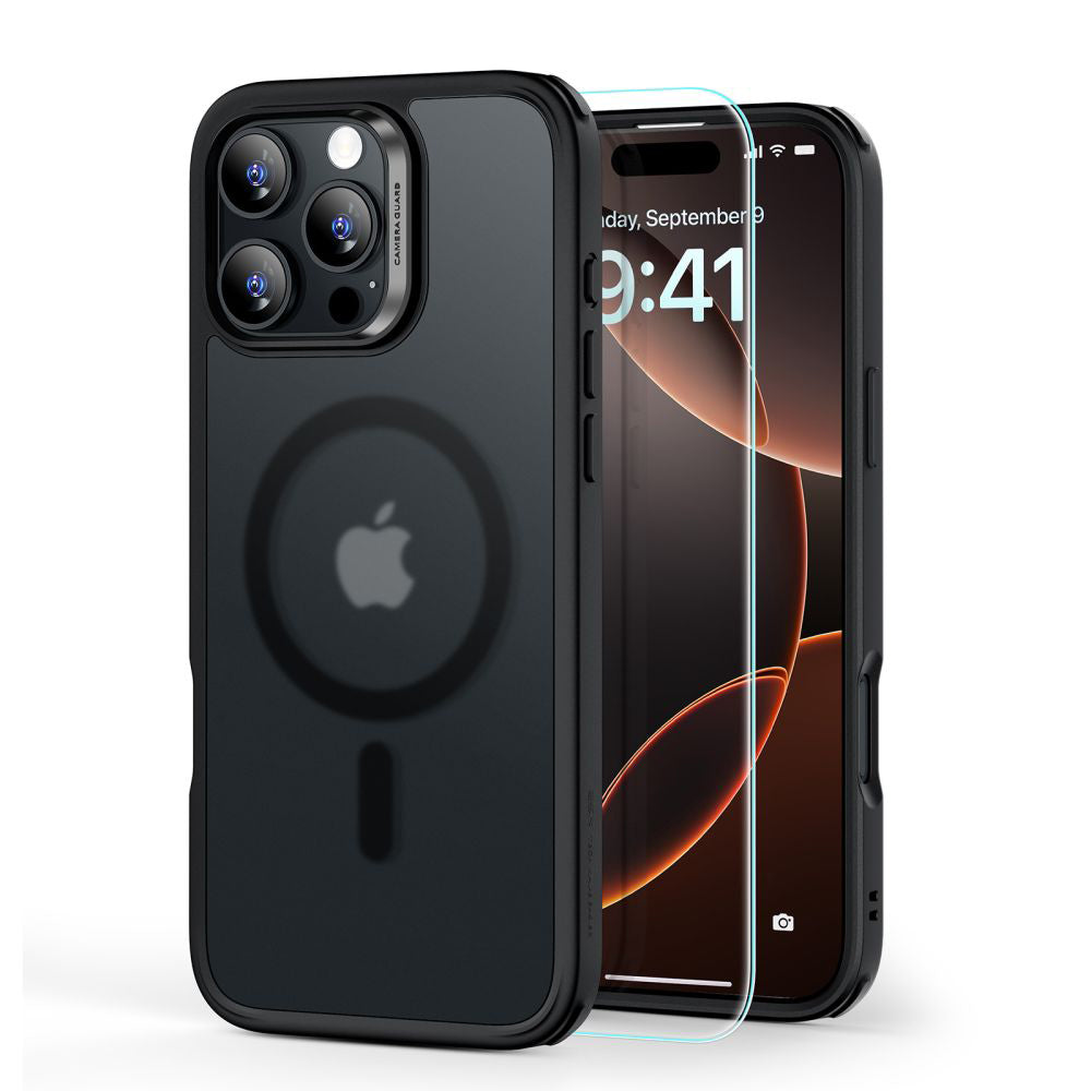 ESR - Classic Hybrid HaloLock [Included Screen Protector] - iPhone 16 Pro - Frosted Black