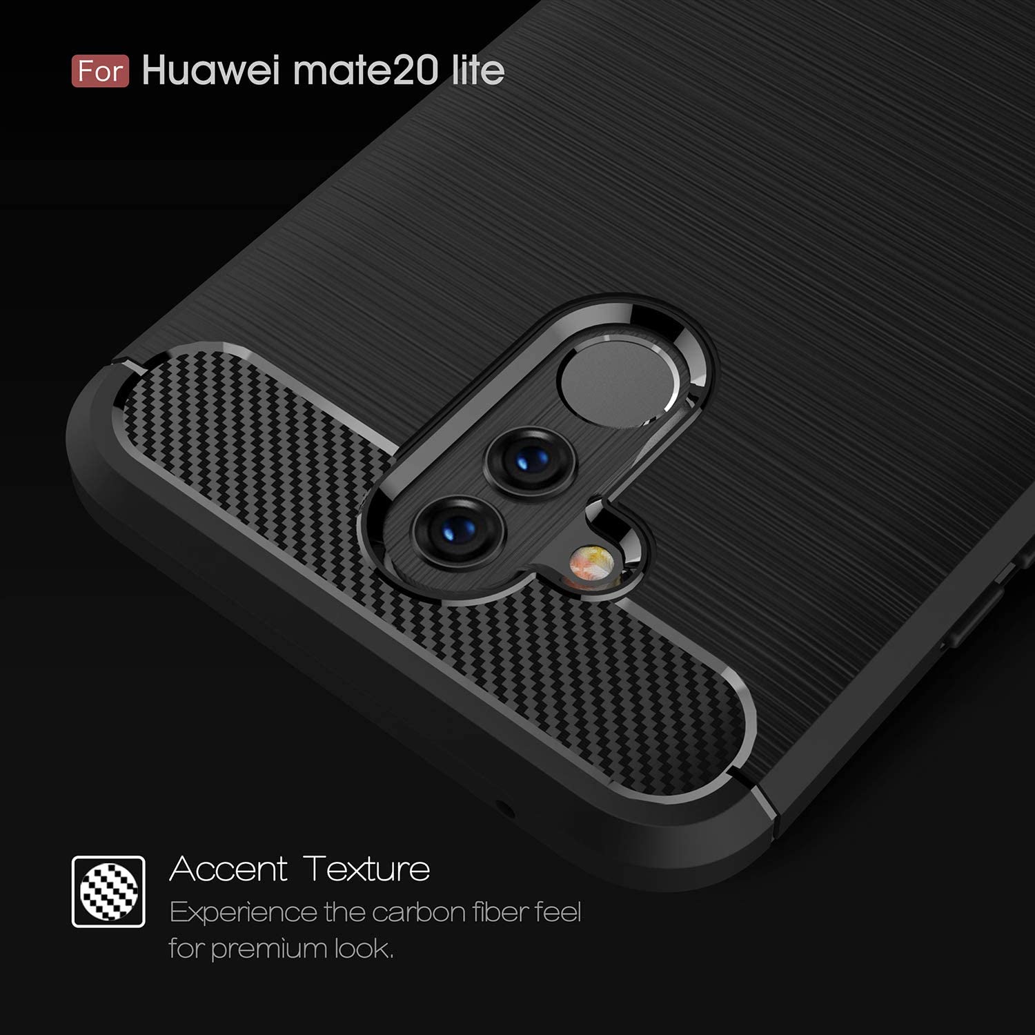 Techsuit - Carbon Silicone - Huawei Mate 20 lite - Black