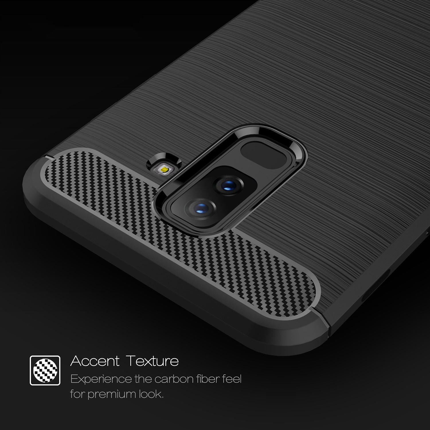 Techsuit - Carbon Silicone - Galaxy A6 Plus 2018 - Black