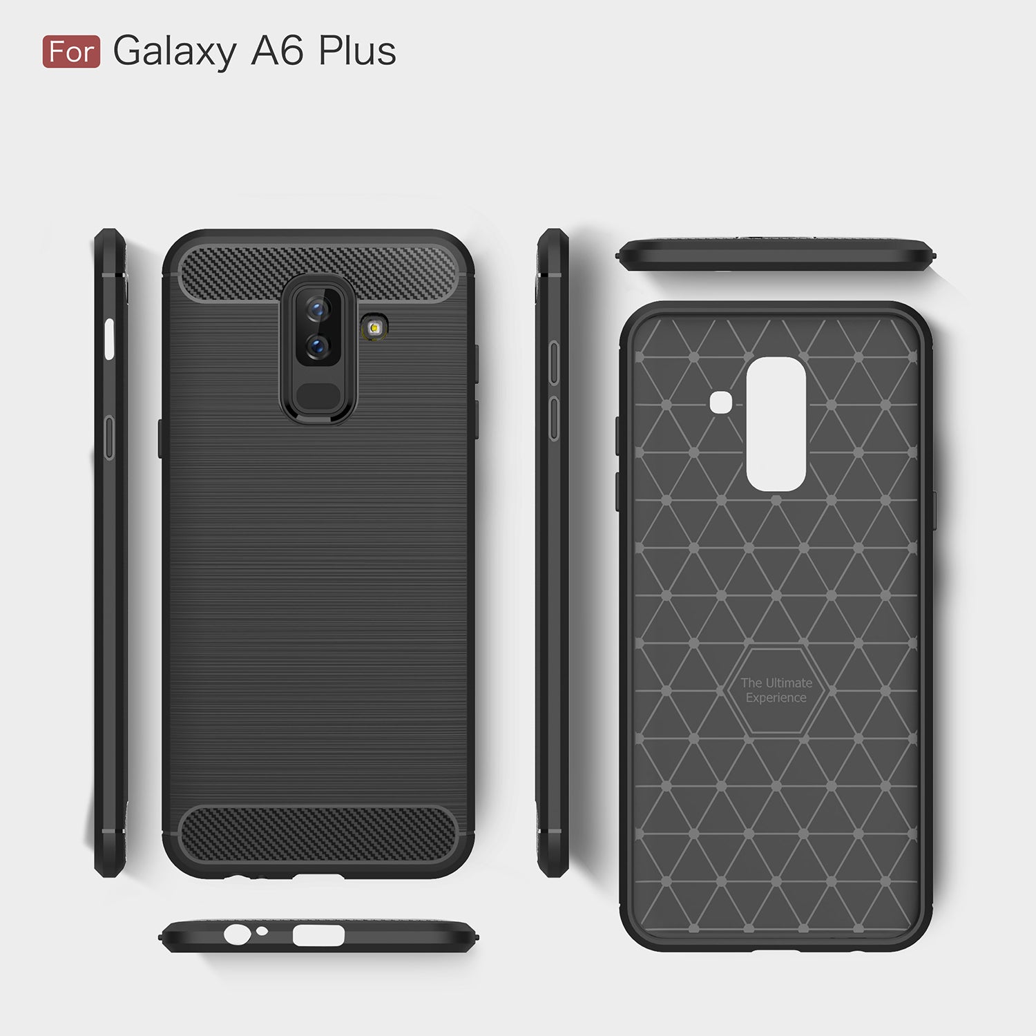 Techsuit - Carbon Silicone - Galaxy A6 Plus 2018 - Black
