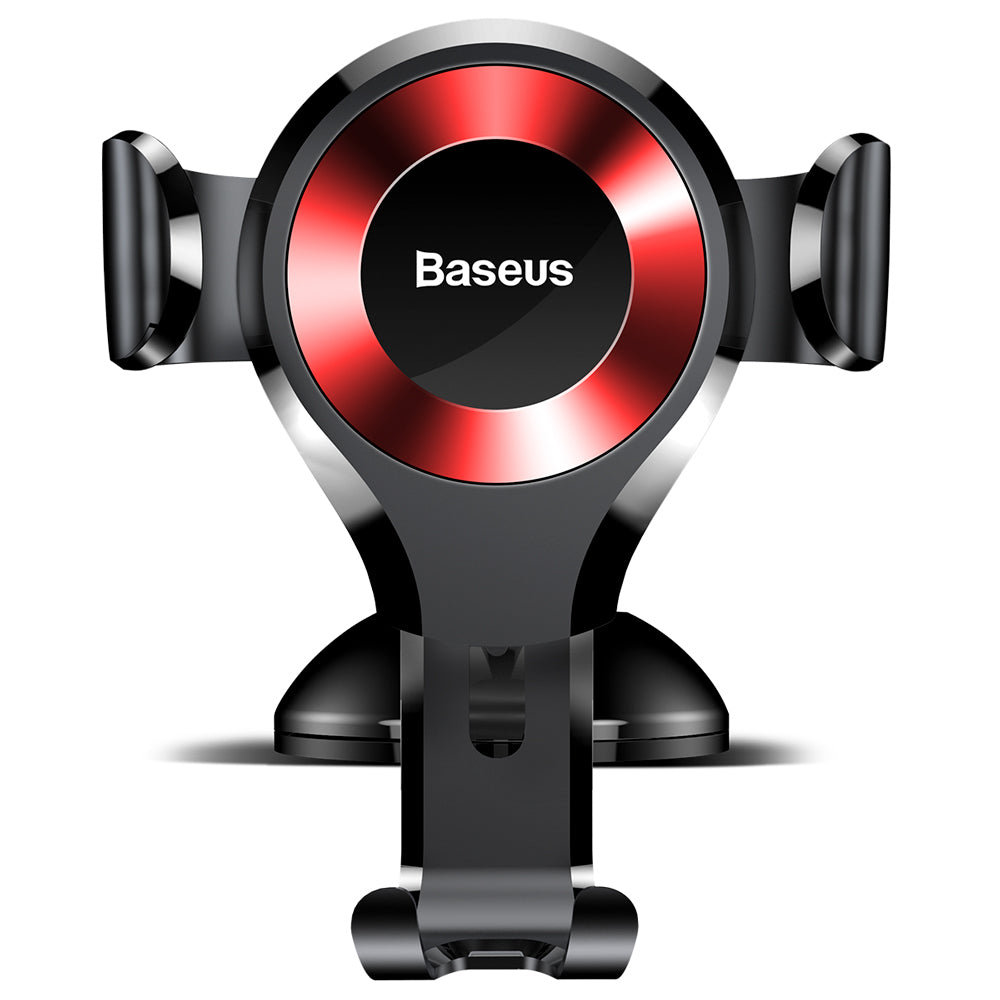 Baseus - Car Holder Osculum (SUYL-XP09) - Gravity Grip for Dashboard, Windshield, 360° Rotating, Suction Cup Clamp - Black / Red