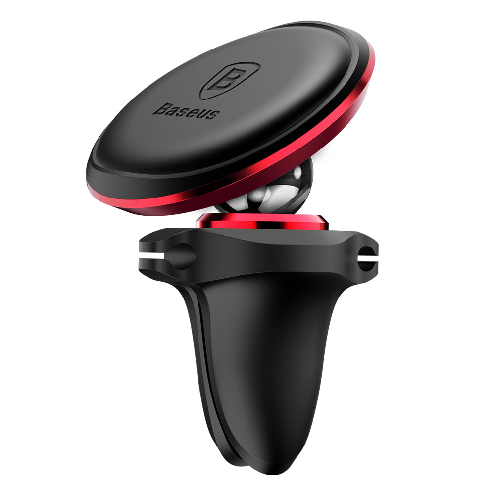 Baseus - Car Holder SUGX-A09 (C40141201913-00) - Magnetic Grip for Air Vent, 360° Rotation, with Cable Holder - Red
