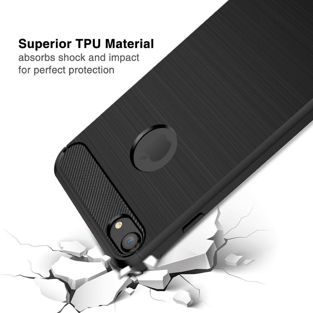 Techsuit - Carbon Silicone - iPhone 7 / iPhone 8 - Black