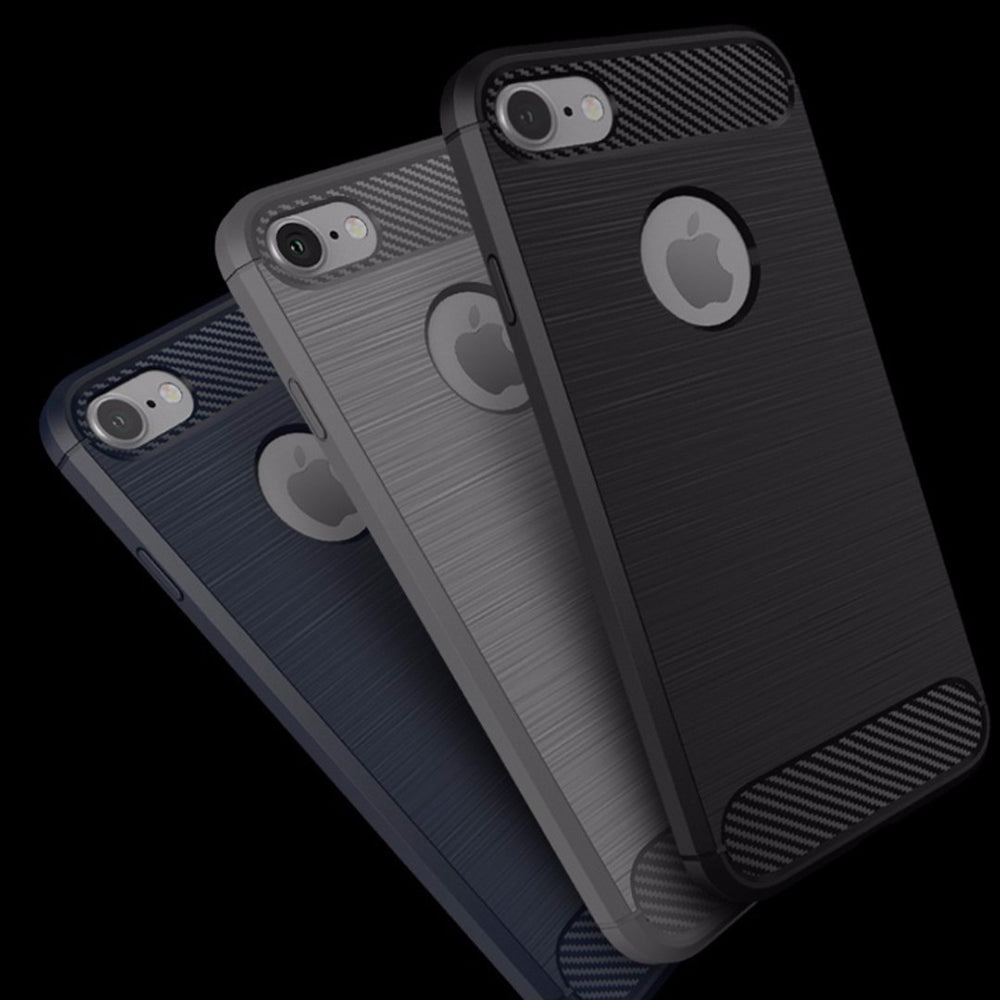 Techsuit - Carbon Silicone - iPhone 7 / iPhone 8 - Black