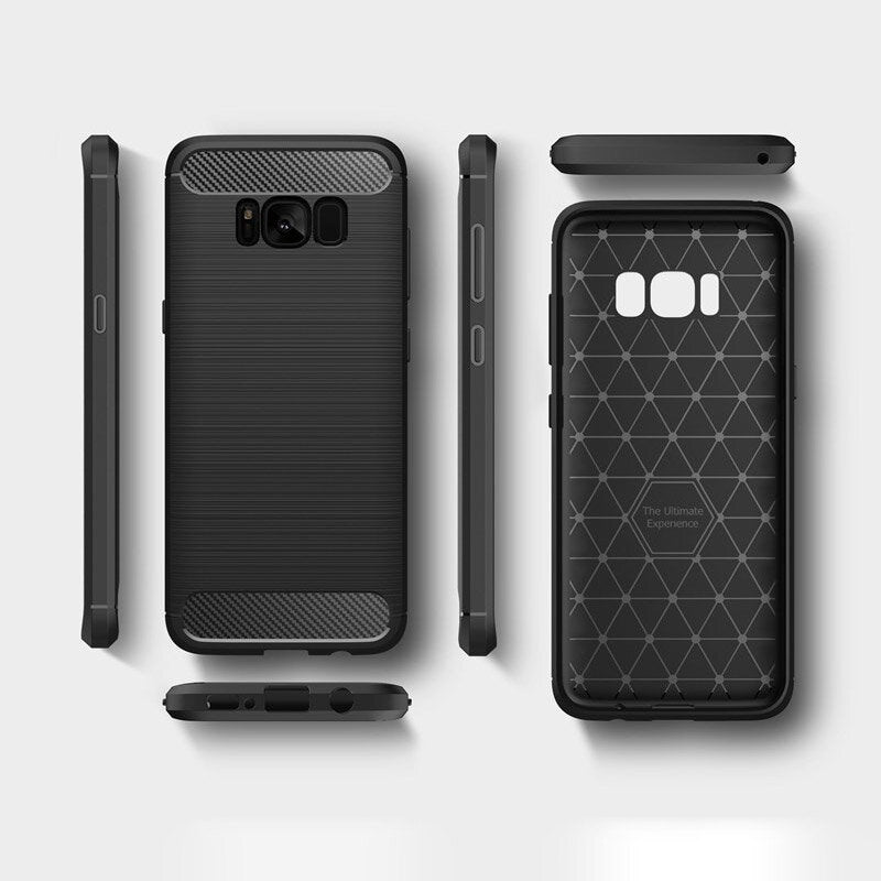 Techsuit - Carbon Silicone - Galaxy S8 Plus - Black
