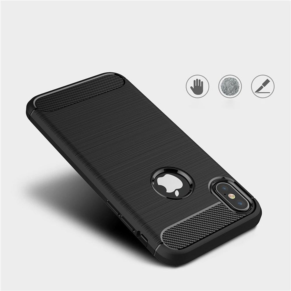 Techsuit - Carbon Silicone - iPhone X / iPhone XS - Black