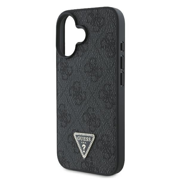 Guess “Metal Logo Strass Collection” Case Θήκη προστασίας Crossbody από δερματίνη – iPhone 16 (Μαύρο – GUHCP16SP4TDSCPK)