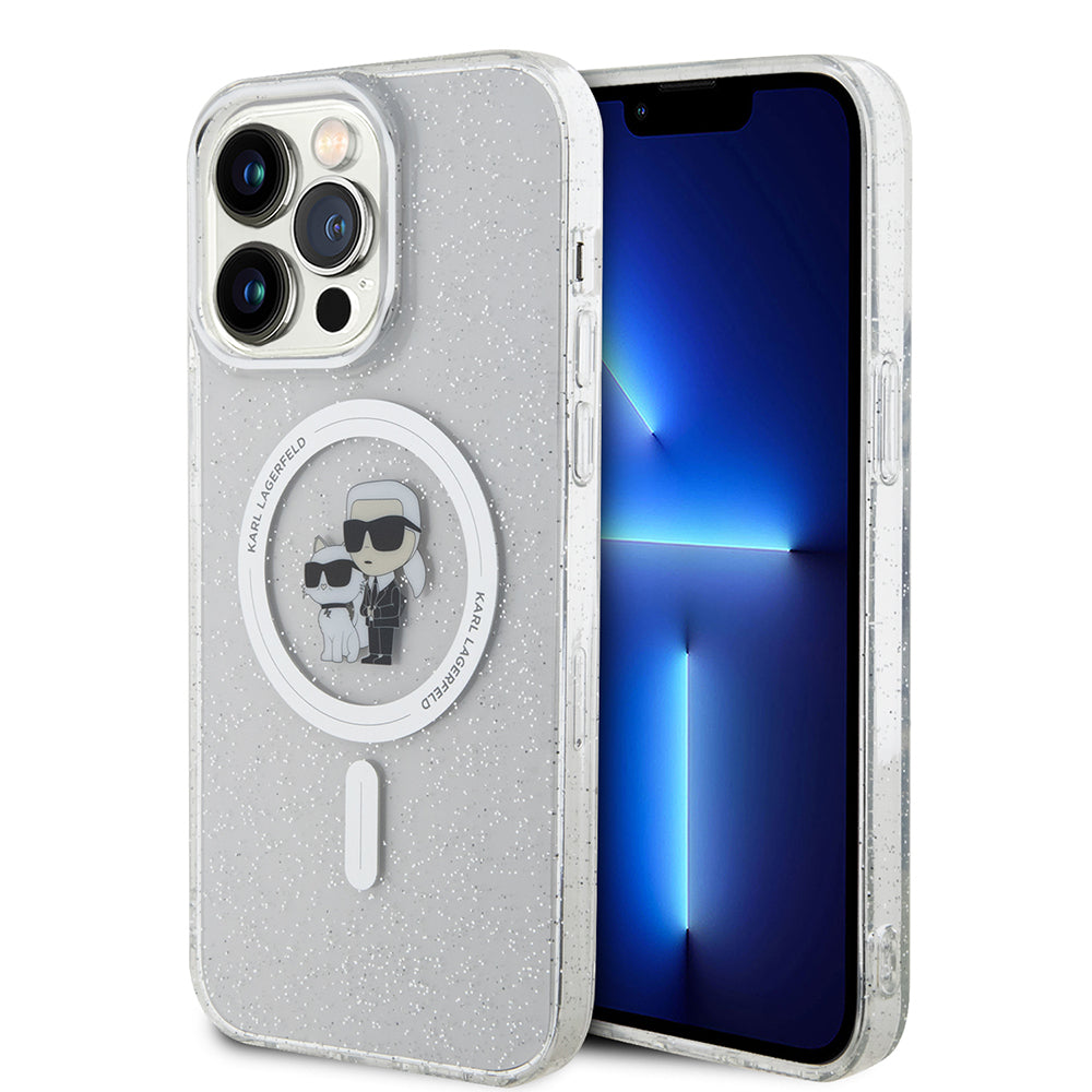 Karl Lagerfeld - Glitter MagSafe (KLHMP15XHGKCNOT) - iPhone 15 Pro Max - Transparent Karl&Choupette