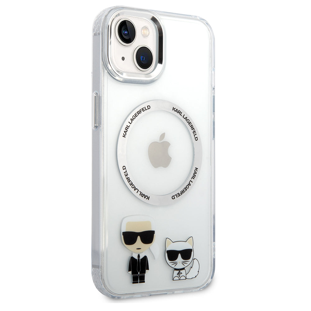 Karl Lagerfeld Magsafe Ringstand Case IML Ring Karl+Choupette Θήκη προστασίας από σκληρό πλαστικό για iPhone 14 Plus (Clear – KLHMP14MHKCT)