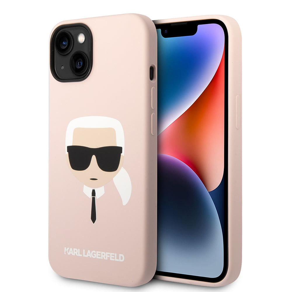 Karl Lagerfeld - Silicone MagSafe (KLHMP14MSLKHLP) - iPhone 14 Plus - Light Pink Karl`s Head