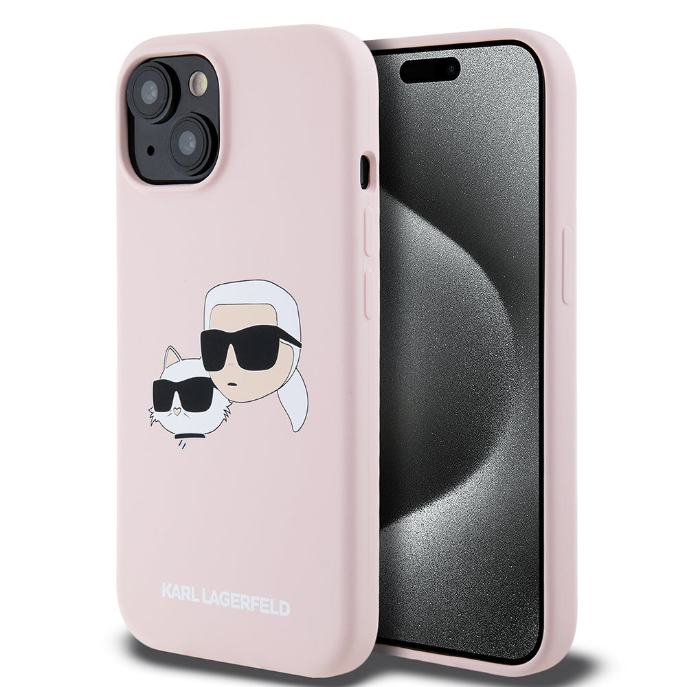 Karl Lagerfeld - Silicone MagSafe (KLHMP15SSKCHPPLP) - iPhone 15 - Pink Karl&Choupette