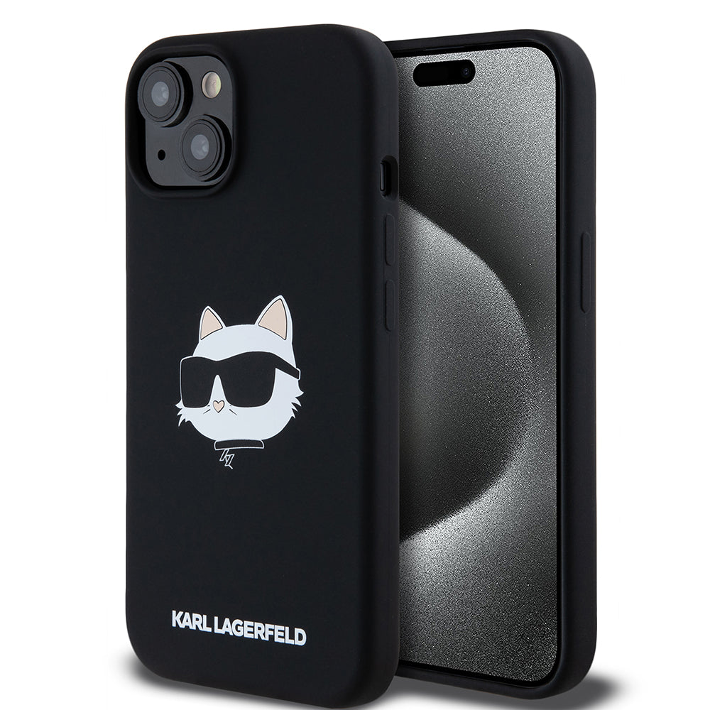 Karl Lagerfeld - Silicone MagSafe (KLHMP15SSCHPPLK) - iPhone 15 - Choupette Head