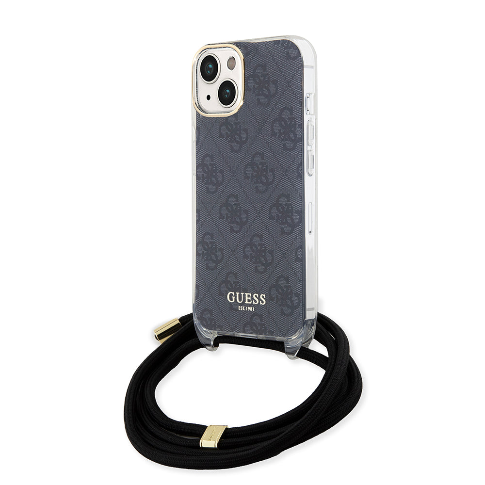 Guess - Crossbody Cord 4G Print (GUHCP15SHC4SEK) - iPhone 15 - Black