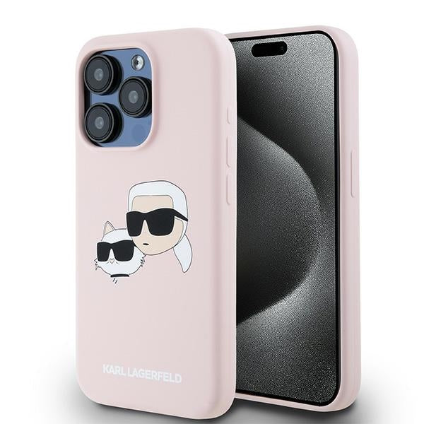 Karl Lagerfeld - Silicone MagSafe (KLHMP15XSKCHPPLP) - iPhone 15 Pro Max - Pink Karl&Choupette
