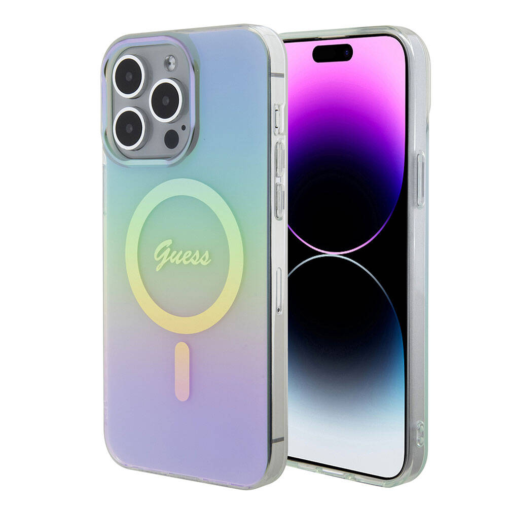 Guess - IML Iridescent MagSafe (GUHMP15XHITSQ) - iPhone 15 Pro Max - Turquoise