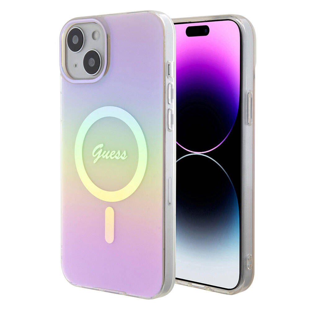 Guess - IML Iridescent MagSafe (GUHMP15SHITSP) - iPhone 15 - Pink