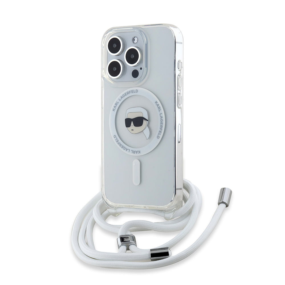 Karl Lagerfeld - IML Crossbody MagSafe (KLHMP15LHCKHNT) - iPhone 15 Pro - Transparent Karl Head