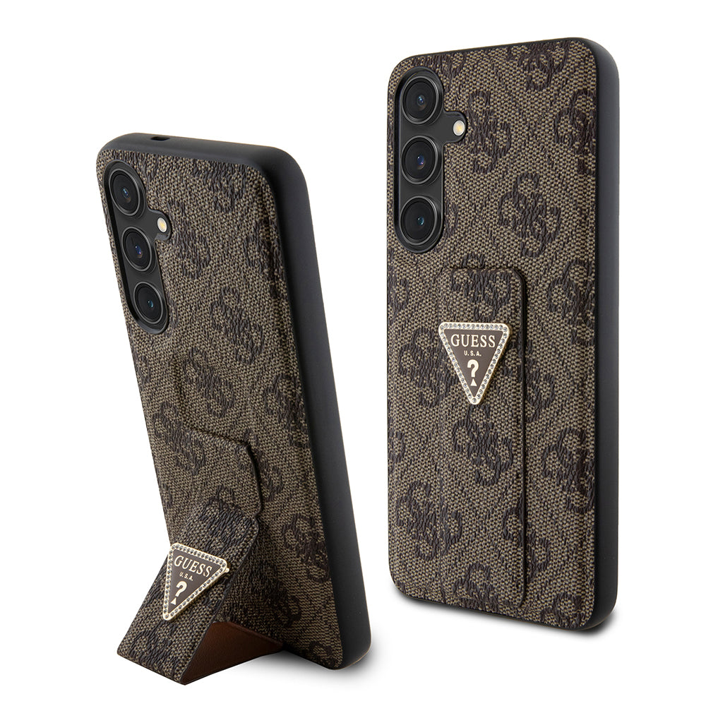 Guess - Grip Stand 4G Triangle Strass (GUHCS24MPGS4TDW) - Samsung Galaxy S24 Plus - Brown