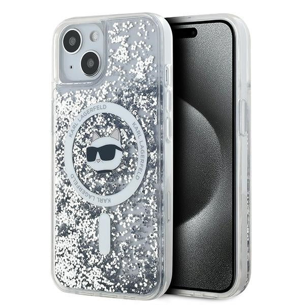 Karl Lagerfeld - Liquid Glitter MagSafe (KLHMP15SLGCHSGH) - iPhone 15 - Clear Choupette Head