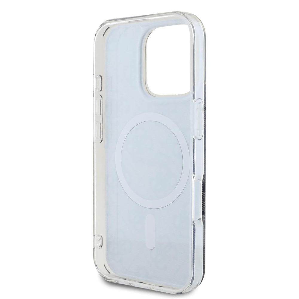Guess Magsafe “4G Logο” Hard Case Ημιδιάφανη Θήκη προστασίας από σκληρό πλαστικό – iPhone 16 Pro (Διάφανο/Μαύρο – GUHMP16LH4STK)