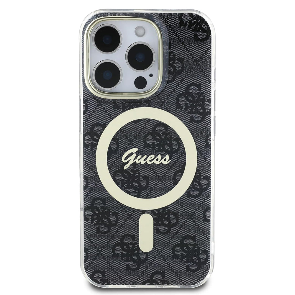 Guess Magsafe “4G Logο” Hard Case Ημιδιάφανη Θήκη προστασίας από σκληρό πλαστικό – iPhone 16 Pro (Διάφανο/Μαύρο – GUHMP16LH4STK)