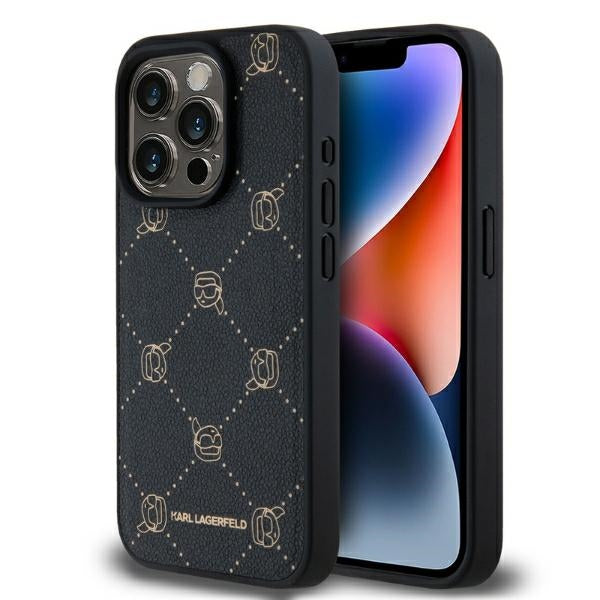 Karl Lagerfeld - Leather MagSafe (KLHMP15LPGKHPHK) - iPhone 15 Pro - Karl Head