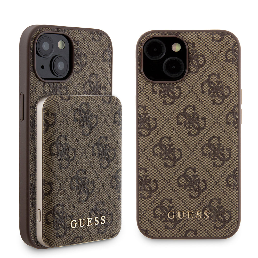 Guess - Hardcase Powerbank MagSafe (GUBPM5P15S4GEMGW) - iPhone 15 - Brown