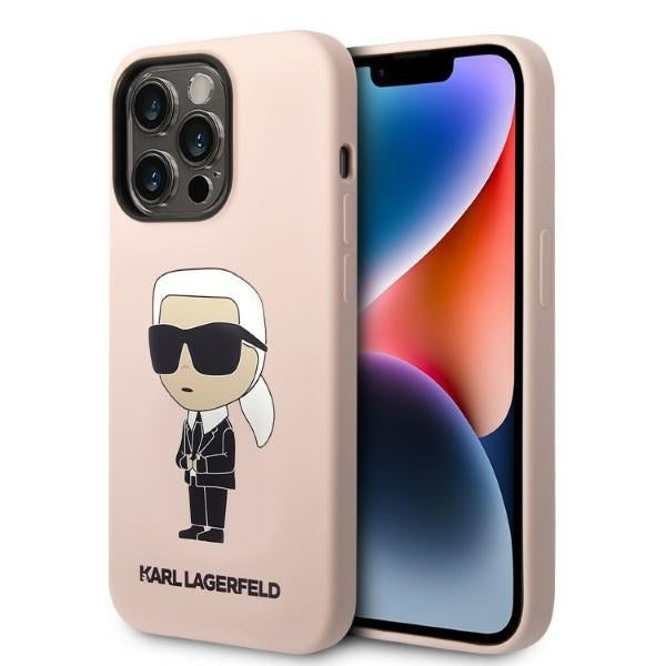 Karl Lagerfeld - Silicone MagSafe (KLHMP14XSNIKBCP) - iPhone 14 Pro Max - Pink Ikonik