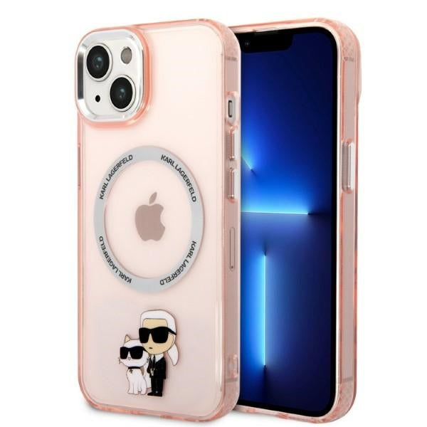 Karl Lagerfeld - Hardcase MagSafe (KLHMP14SHNKCIP) - iPhone 14 - Pink Iconic Karl&Choupette