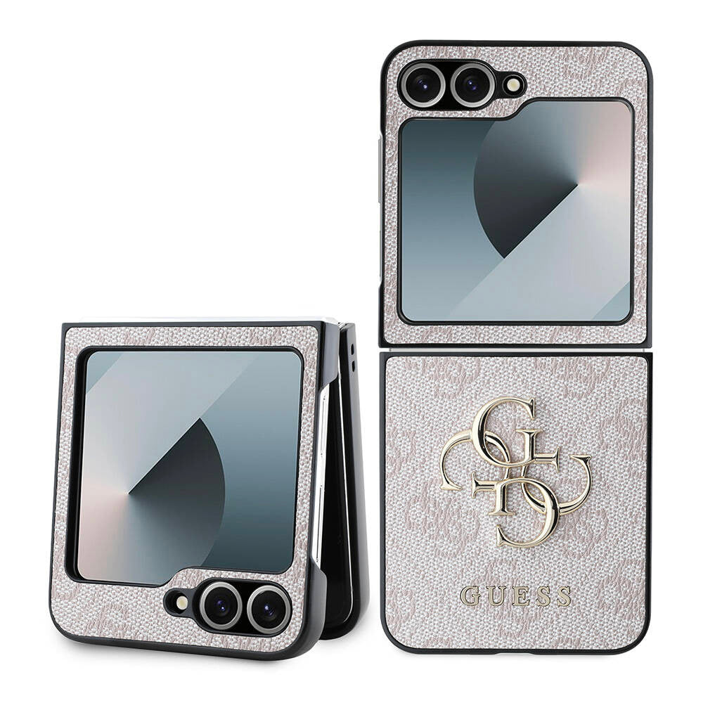 Guess - Leather 4G Metal Logo (GUHCZF64GMGPI) - Samsung Galaxy Z Flip6 / Flip7 FE - Pink