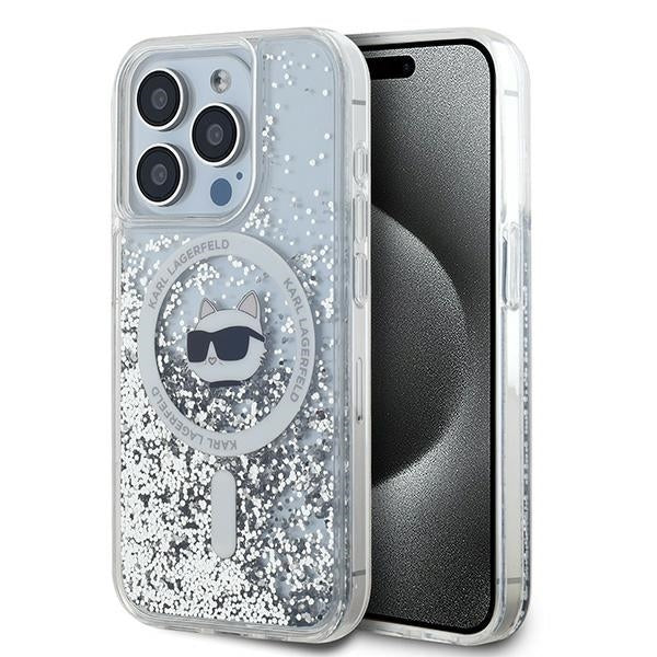 Karl Lagerfeld - Liquid Glitter MagSafe (KLHMP14LLGCHSGH) - iPhone 14 Pro - Transparent Choupette Head