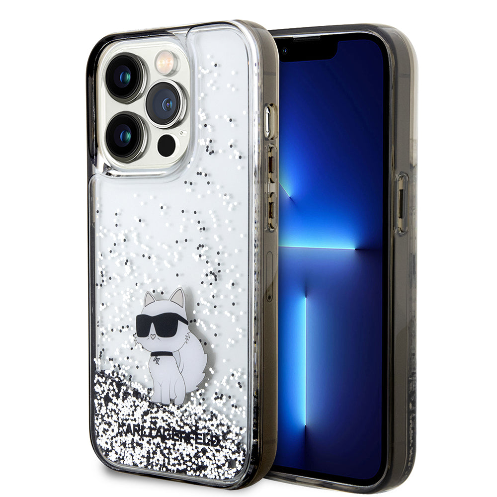 Karl Lagerfeld - Hardcase Liquid Glitter (KLHCP14LLKCNSK) - iPhone 14 Pro - Choupette