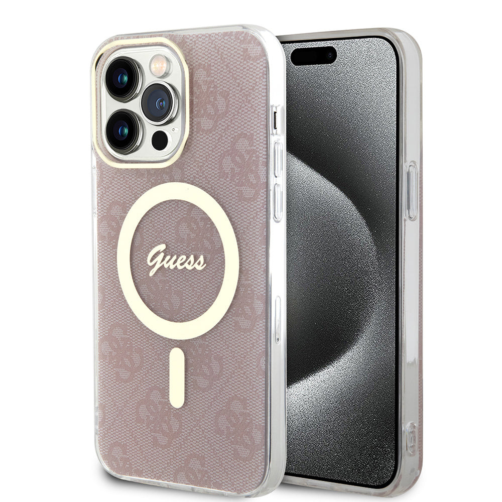 Guess - IML 4G MagSafe (GUHMP15LH4STP) - iPhone 15 Pro - Pink