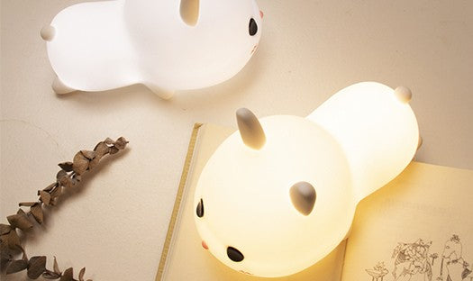 Designnest® Meng Rabbit Night Lamp Κουνελάκι Φωτιστικό νυκτός από μαλακή σιλικόνη με χρονοδιακόπτη