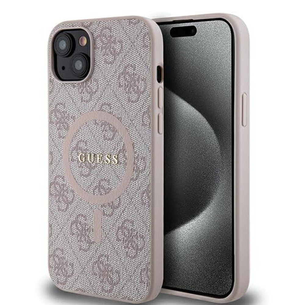 Guess - 4G Collection Leather MagSafe (GUHMP15SG4GFRP) - iPhone 15 - Pink