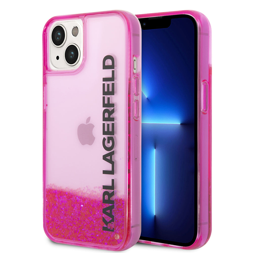 Karl Lagerfeld - Hardcase Liquid Glitter (KLHCP14MLCKVF) - iPhone 14 Plus - Pink Elong