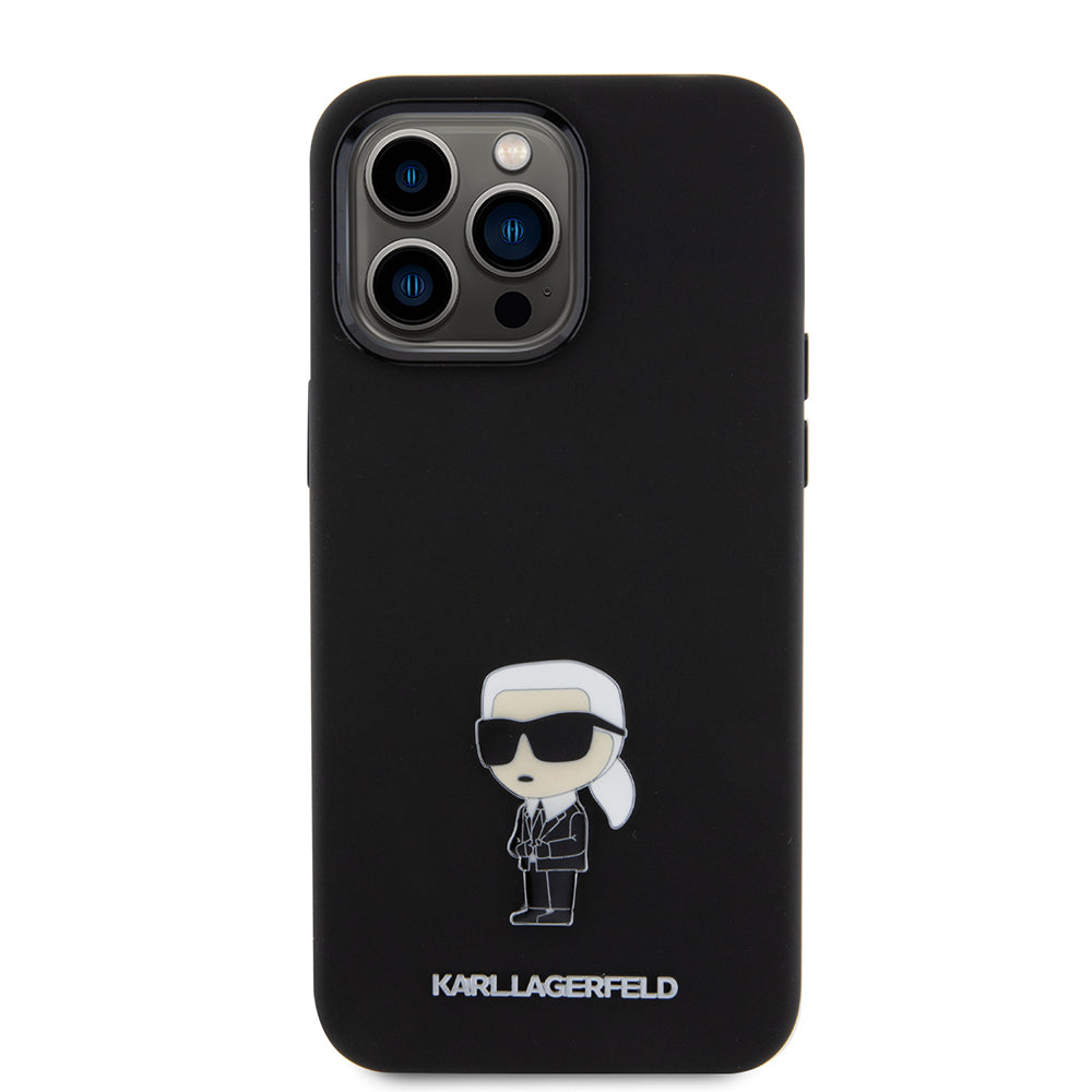 Karl Lagerfeld Ikonik Metal Pin Hard Case Θήκη προστασίας από σιλικόνη  – iPhone 15 Pro Max (Black – KLHCP15XSMHKNPK)