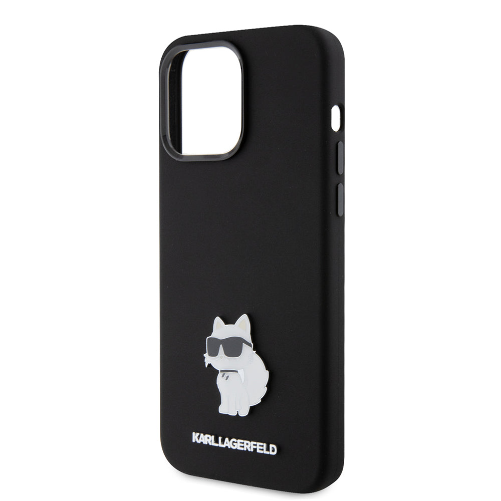 Karl Lagerfeld Choupette Metal Pin Hard Case Θήκη προστασίας από σιλικόνη  – iPhone 15 Pro Max (Black – KLHCP15XSMHCNPK)