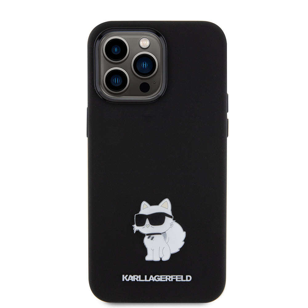 Karl Lagerfeld Choupette Metal Pin Hard Case Θήκη προστασίας από σιλικόνη  – iPhone 15 Pro Max (Black – KLHCP15XSMHCNPK)