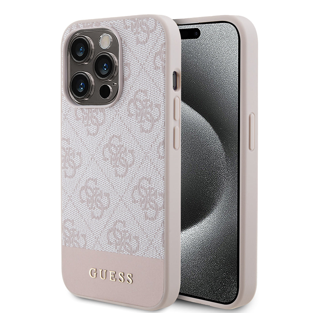 Guess - Hardcase 4G Stripe Collection (GUHCP15LG4GLPI) - iPhone 15 Pro - Pink