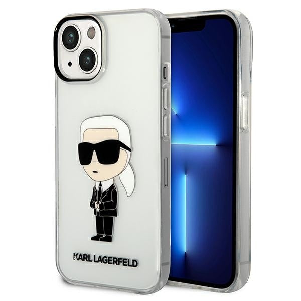 Karl Lagerfeld - Hardcase Transparent (KLHCP14MHNIKTCT) - iPhone 14 Plus - Ikonik Karl Lagerfeld